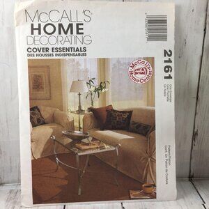 McCalls Home Decorating Pattern 2161 Cover Essentials Couch Slipcover & Pillow S